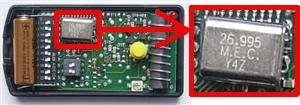 Remote: NICE K2 26.995 MHz with 2 buttons