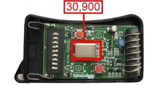 Remote: APRIMATIC TG4M 30.900 MHz with 4 buttons