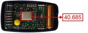 Remote: NICE BT1K 40.685 MHz with 1 buttons