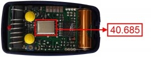 Remote: NICE BT2K 40.685 MHz with 2 buttons